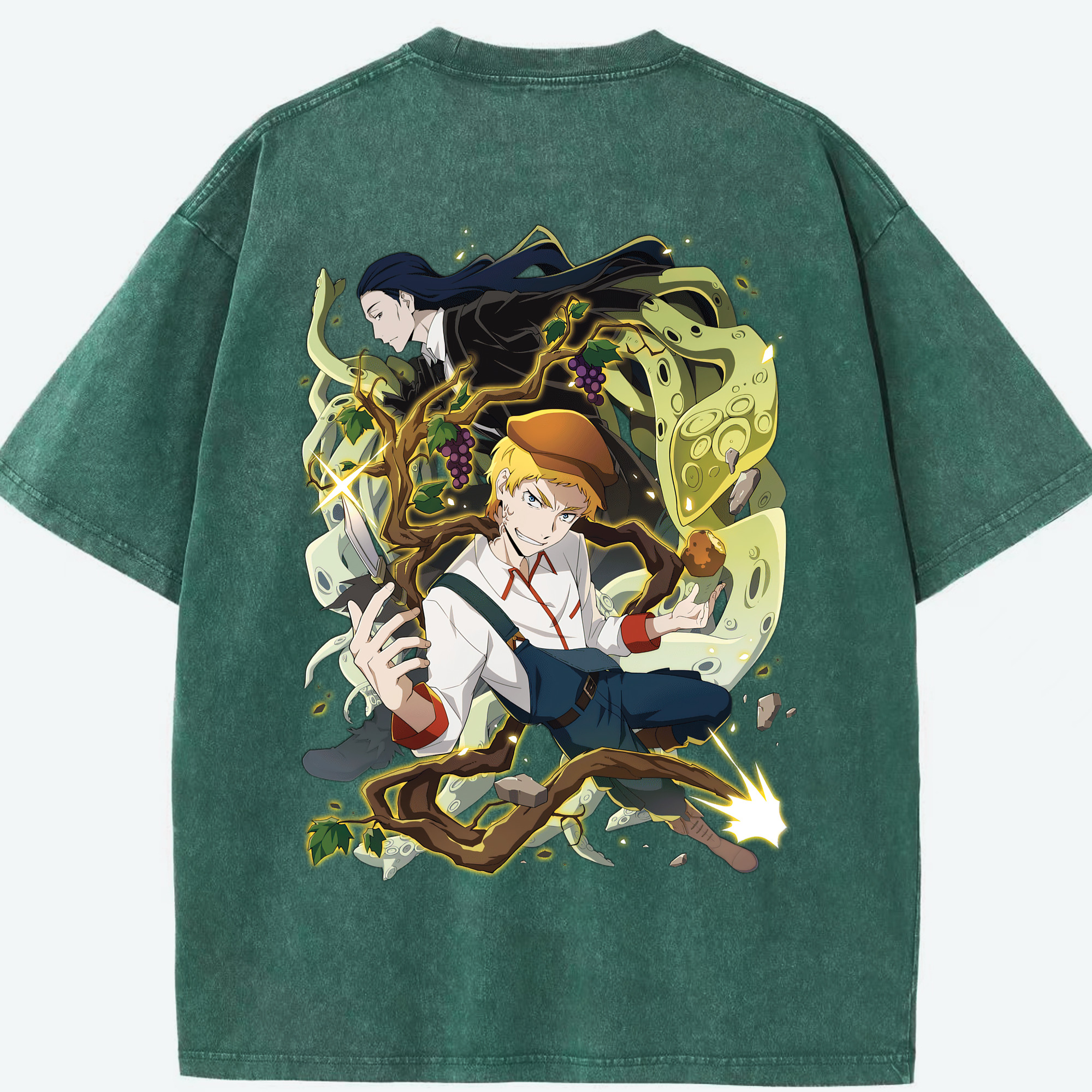 （画像用） 文豪ストレイドッグス Bungo Stray Dogs 綿100% ヴィンテージ風 半袖Tシャツ（背面プリント）
